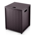 thumbnail image 1 of Weatherproof Propane Tank Cover Table with Handles – Outdoor 20lb Gas Tank Storage Hideaway for Fire Pits & Grills – Patio Side Table – Bronze-Imitation Rattan, 1 of 6
