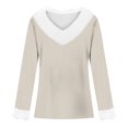 thumbnail image 4 of Timegard Hauts pour Femmes Noël Col en V Confortable Blouse à Manches Longues Automne Hiver Mode Décontractée Couleur Unie, 4 of 4