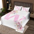 thumbnail image 2 of Erosebridal Courtepointe Rêveuse Initiale A-Z Ensemble Jumeau, Lettre Initiale W 02, Déco Rose Rose, 2 of 5