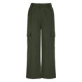 thumbnail image 4 of Chbgutlmr Pantalon Cargo pour Femmes Taille Élastique Jambe Droite Extérieur Ample Décontracté Pantalon de Randonnée Automne, 4 of 6