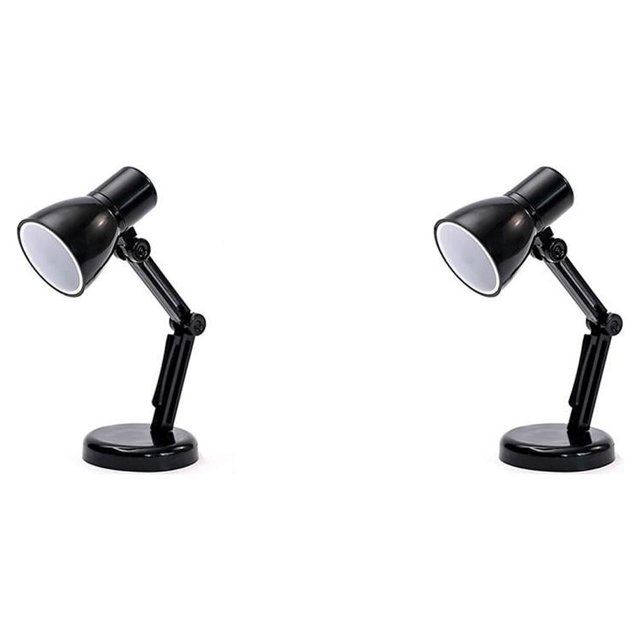 Redempat Folding Reading Lamp Adjustable Book Lamp Bedroom Small Night Lights Book Clip Light Warm Light Eye Protection Table Lamp black 2Set