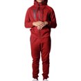 thumbnail image 1 of LUXUR Ensemble de Survêtement pour Hommes Sweat à Capuche + Pantalon Ensemble de Jogging à Fermeture Éclair Coupe Régulière Deux Pièces Rouge m, 1 of 3