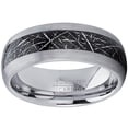 thumbnail image 3 of Men's Tungsten Carbide Wedding Band Ring with Imitated Meteorite Inlay, Dome Comfort Fit 8mm 14, 3 of 5