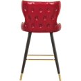 thumbnail image 2 of Meridian Furniture Hendrix Red Faux Leather 28" Bar Stool (Set of 2), 2 of 5