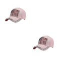 thumbnail image 3 of Decodeary Casquette de Baseball à la Mode Ajustable et Protégée du Soleil Chapeau Multicolore Rose 2Set, 3 of 6