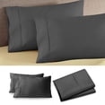 thumbnail image 2 of yulier 2Pcs Microfiber Queen Pillow Cases, Solid Color Super Soft Skin-friendly Cozy Pillowcases with Envelope Closure, Wrinkle, Fade and Stain Resistant Pillow Covers, 20x36, Dark Gray, 2 of 5