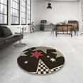 thumbnail image 4 of Ahgly Company Tapis d'Intérieur Lavable en Machine Carré Transitionnel Gris Minuit, 7 Pieds Carré, 4 of 7