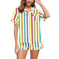 thumbnail image 2 of GDREDA Ensemble de Pyjama pour Femmes 2 Pcs Ensembles de Pyjama pyjamas pour Femmes Tigre Floral Imprimé Graphique Chemise à Boutons à Manches Courtes et Short Ensemble de Pyjama Femmes Ensembles de Pyjama pyjamas Blanc,m, 2 of 5