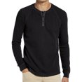 thumbnail image 1 of Innerwin Blouse Long Sleeve Mens Summer Tops Beach Solid Color Casual T Shirts Black S, 1 of 6