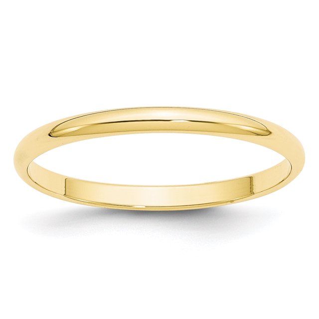 10KY 2mm LTW Half Round Band Size 10.5 Size 10.5
