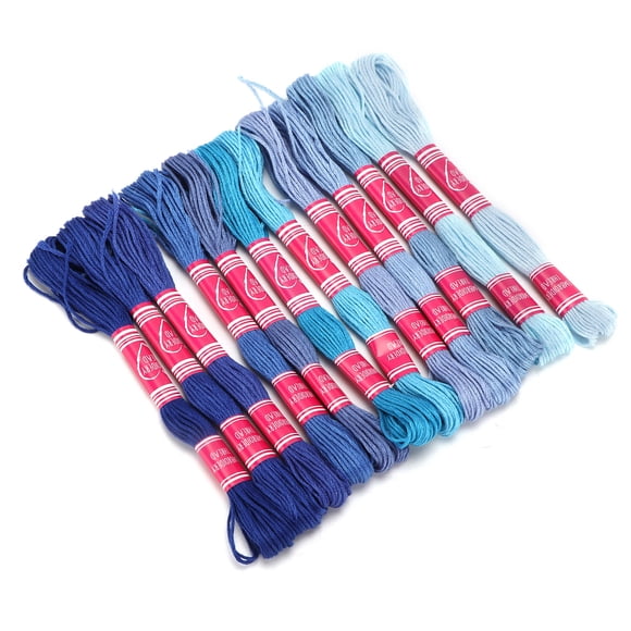 Polyester Thread, Exquisite Durable 12Pcs Sturdy Thread Embroidery Practical for Handicrafts Tool for DIY Craft Purple Series,Green Series,Blue Series