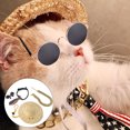 thumbnail image 4 of Ensemble de Lunettes de Chat Chiot, 4pcs Lunettes de Chat pour Animaux de Compagnie Pcs Ensemble de Cravate de Chat Pcs Ensemble de Chapeau de Paille de Chat pour Animaux de Compagnie Construction Robuste, 4 of 12