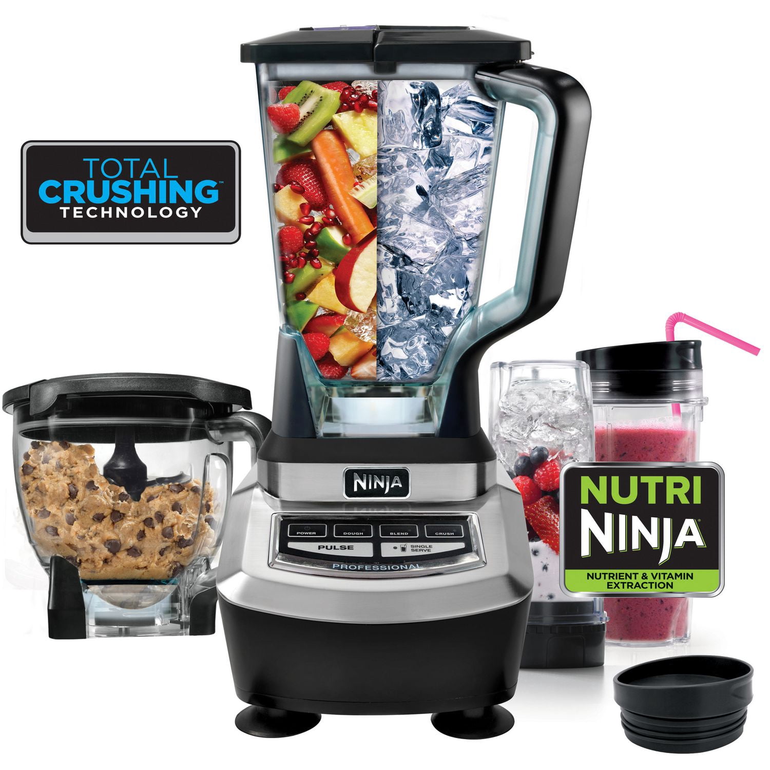 Ninja BL780C, Supra Kitchen System with Blender and Food Processor, Black/Silver, 1200W