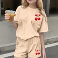 thumbnail image 2 of Robe d'Été avec Manches Ensemble de Loisirs d'Été pour Enfants Col Rond Manches Courtes Haut et Shorts Ensemble Deux Pièces Mignon Ensemble d'Été, 2 of 6