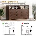 thumbnail image 3 of BeesClover 55 Inch Large Wooden Dresser with 6 Drawers & LED Lights - Multi-Functional TV Stand for Bedroom, Power Outlet, Wide Storage Cabinet, 3 of 9
