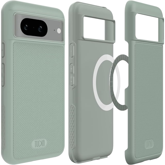 TUDIA MergeGrip Google Pixel 8 Étui Compatible Magsafe de Qualité Militaire Robuste - Green Lily