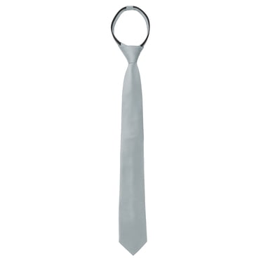 INSPIRE CHIC Men's Halloween Skinny Pre-Tied Solid Color Zipper Adjustable Necktie for Wedding Groom Gray One Size