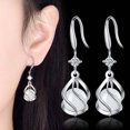 thumbnail image 2 of Geometric Double Diamond Earrings Temperament Earrings Female Personality Earrings Long, 2 of 9