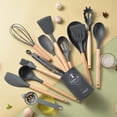 thumbnail image 2 of Wamans Kitchen Silicone Cooking Utensils, 14 Pc Kitchen Utensil Set, Easy To Clean Wooden Kitchen Utensils, Cooking Utensils for Nonstick Cookware, Kitchen Gadgets and Spatula Set Clearance, 2 of 5