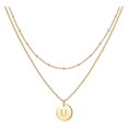 thumbnail image 1 of SIfdSeng Women's Fashion Heart Letter Necklace 26 Letters Circular Double Layer Neck Chain, 1 of 5