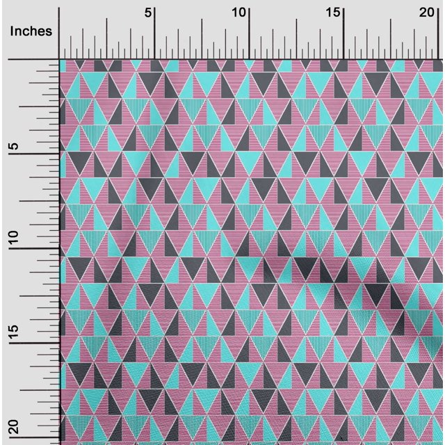oneOone Cotton Poplin Fabric Triangle Geometric Print Fabric By The Yard 42 Inch Wide