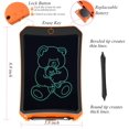 thumbnail image 3 of 8.5 Pouces Tablette Graphique pour les Enfants, Portable Réutilisable Effaçable Ewriter, Aîné Message Board, Doodle Board Écriture Numérique pour 5-9 Ans Garçons École (Orange), 3 of 8