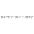 thumbnail image 1 of Happy Birthday Silver Deluxe Jointed Banner, 1 of 2