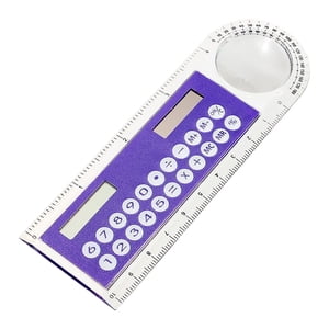 EARKITY Multifunctional Ruler, 3 in 1 Calculators, Mini Pocket Basic Calculator with Magnifier, Solar Transparent Ruler Calculator, Digital Desktop Calculator for Kids Student School Supplies Basic