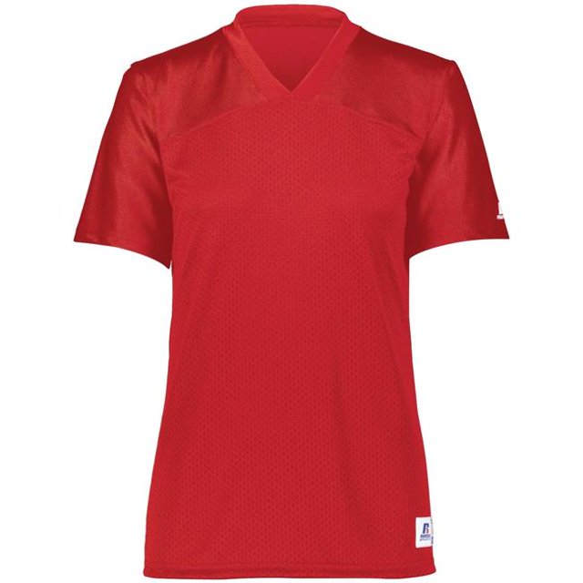 Ladies Solid Flag Football Jersey, True Red - Large