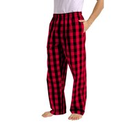 Pxkloy Pajama Pant for Men Soft Plaid Straight Leg Light Loungewear Sleep Bottoms with Pockets Elastic Waist Drawstring Pajamas for Men 2025 Red,M