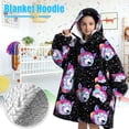 thumbnail image 1 of Blanket Hoodie for Kids Oversized Wearable Hooded Blanket Soft Warm Flannel Hoodie Sweater Blanket Animal Pattern Blanket Sweatshirt One Size Fits All Wearable Blanket with Pockets, 1 of 9