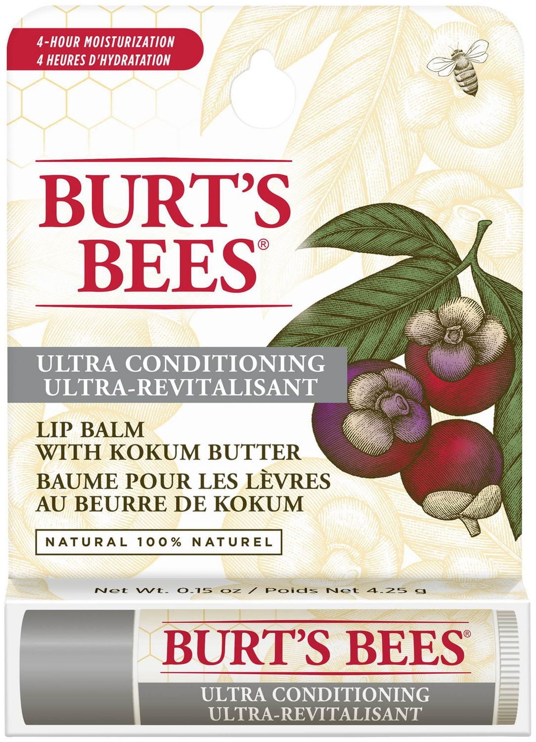 Burt’s Bees® 100% Natural Moisturizing Lip Balm, Ultra Conditioning with Kokum Butter -