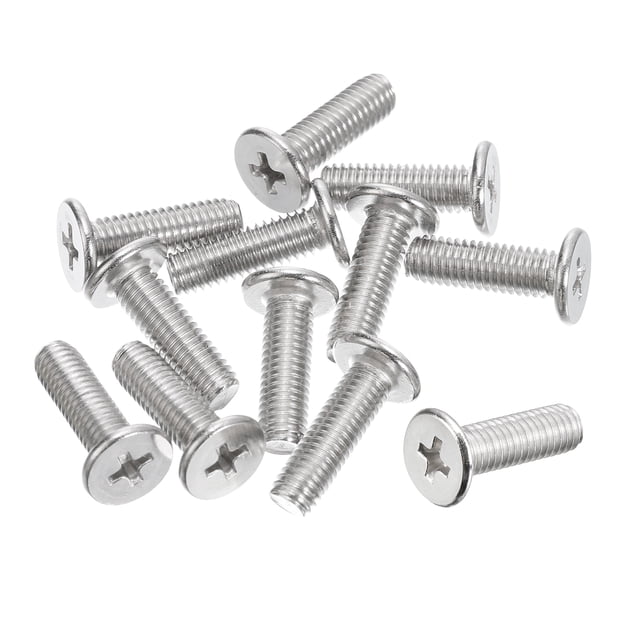 Unique Bargains M5x0.8x16mm Lot de 20 Vis à Tête Ronde Plate en Métal pour Machine à Visser