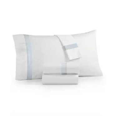 Charter Club Sleep Luxe Satin Ourlet Mode 100 % Coton 800 Fils au Pouce Carré Ensemble de Draps 4 Pcs, Bleu