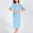 thumbnail image 2 of Penkiiy Chemise de Nuit d'Allaitement pour Femme Robe de Maternité Robe d'Allaitement Combinaison Intégrale Tenue de Nuit 2TG Bleu, 2 of 9