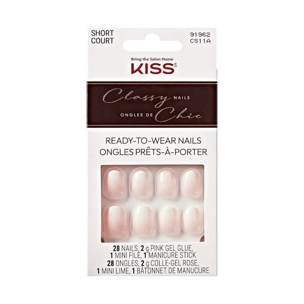 KISS Classy - Fake Nails - Players - White - Oval - Short