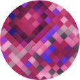 thumbnail image 1 of Ahgly Tapis Rond Lavable en Machine Intérieur Transitionnel Moyen Violet Rouge Rose, 8 Pieds Rond, 1 of 7
