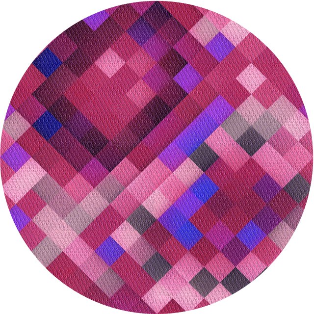 Ahgly Tapis Rond Lavable en Machine Intérieur Transitionnel Moyen Violet Rouge Rose, 3 Pieds Rond