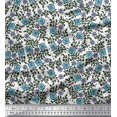 thumbnail image 1 of Soimoi Modal Satin Fabric Leaves & Floral Block Decor Fabric Printed Yard 42 Inch Wide, 1 of 3