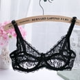 thumbnail image 2 of Soutien-gorge en Dentelle Florale pour Femmes à Col en V, Bretelles Ajustables, à Armatures, Aguichant, 2 of 9