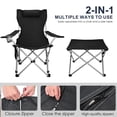 thumbnail image 4 of 3 in 1 Reclining Camping Chair, Outdoor Camping Lounge Chair with Adjustable Backrest for Adults, Folding Chair and Side Table, Detachable Pillow, 4 of 9