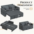 thumbnail image 2 of AECOJOY 63" 3-in-1 Convertible Chair Bed, Pull Out Folding Single Sleeper Sofa with Adjustable Backrest, Pillow & Side Pocket for Small Space, Apartment, RV, Dark Grey, 2 of 10