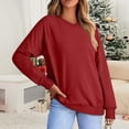 thumbnail image 2 of Chandails en Molleton Col en V pour Femmes Manches Longues Décontractées Tops Pull Oversize, 2 of 5
