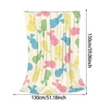 thumbnail image 2 of ERK 1Pcs Couverture Jetée Lapin de Pâques Douillette Couverture en Molleton Lapin Colorée Joyeuses Pâques Lapin pour Intérieur Literie en Flanelle Chaude Jetée pour Canapé Sofa Lit, 2 of 5