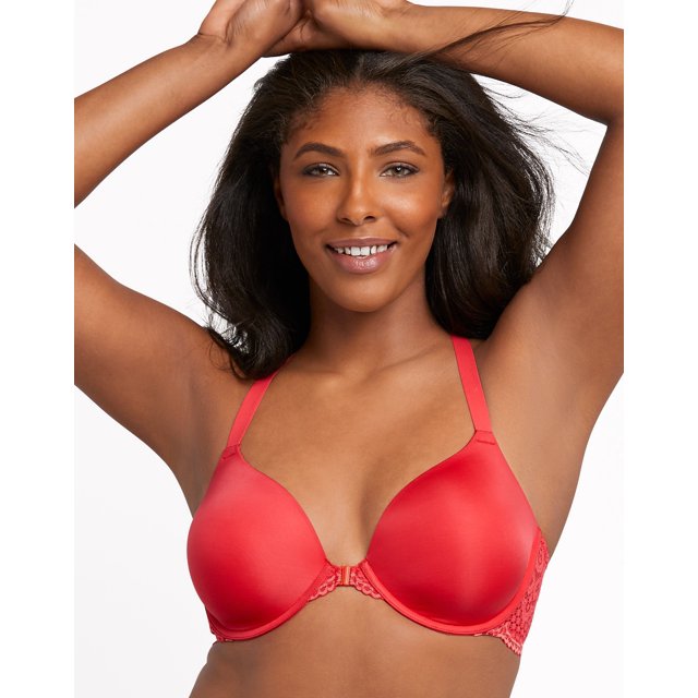 Maidenform Womens Pure Genius T-Back Bra with Lace, 36B, Red StoneCoral Punch