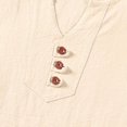 thumbnail image 5 of Weiqiqre Men's 2 Piece Outfits Linen Set Short Sleeve Shirt Top and Drawstring Waist Vacation Short Sets, 5 of 5