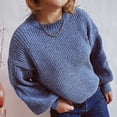thumbnail image 4 of Timegard Chandails à Manches Longues pour Femmes Automne Hiver Décontractés Confortables Col Ras du Cou Manches Longues Bouffantes Hauts de Couleur Unie, 4 of 8