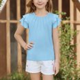 thumbnail image 5 of RXIRUCGD 2025 Vêtements d'Été pour Enfants Nouveaux T-Shirts d'Été pour Enfants Manches Raglan Manches Courtes T-Shirt Graphique Col Rond T-Shirt Filles Haut Décontracté, 5 of 5