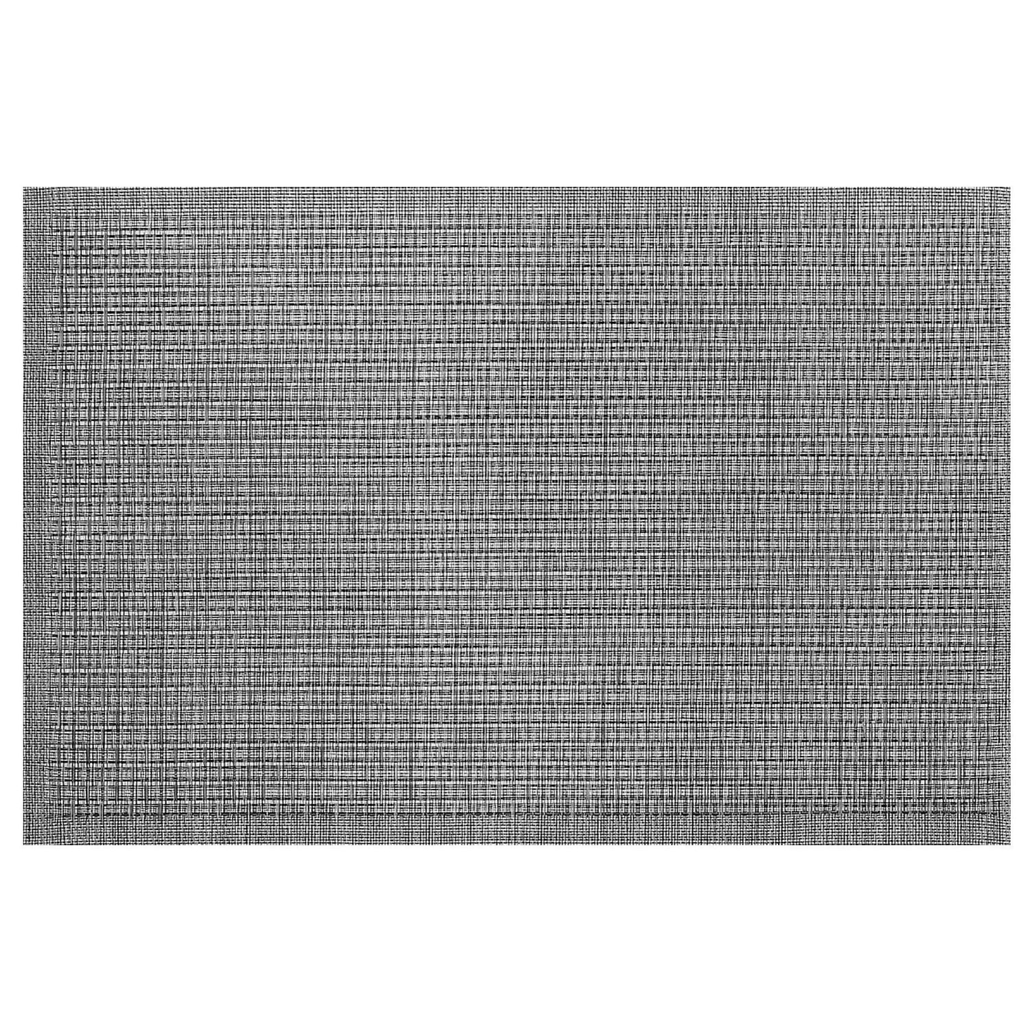 Set De Table En Pvc Tissé Avec Lurex Gris - Lot De 12