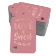 thumbnail image 1 of Inkdotpot 50 Pack Love Is Sweet Wedding Favor Paper Tags Craft Real Rose Gold Foil Hang Tag, 1 of 1